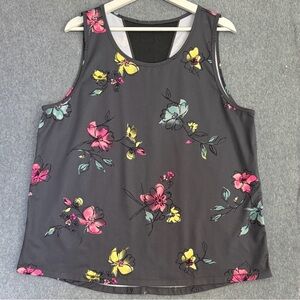 Ideology Sleeveless Tank Top - XL Gray with Pink Teal and Yellow Accents